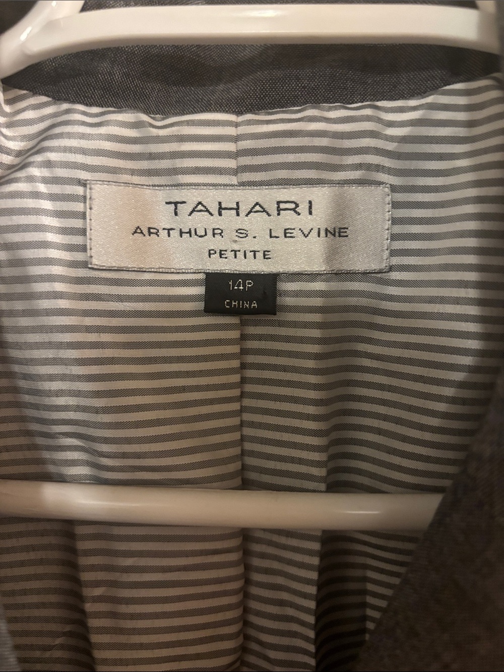 Tahari Petite Charcoal Gray Utility Blazer with Flap Pockets - Picture 2 of 2